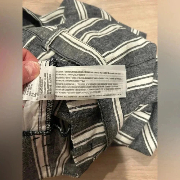 ABERCROMBIE & FITCH Stripped Linen Blend Trousers / Size Small / - Picture 5 of 6